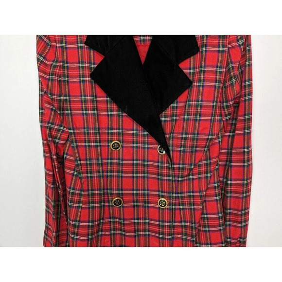 80s Talbots 8 ALBERT NIPON EXECUTIVE DRESS Double Breast Button Plaid Old Money - Picture 5 of 13